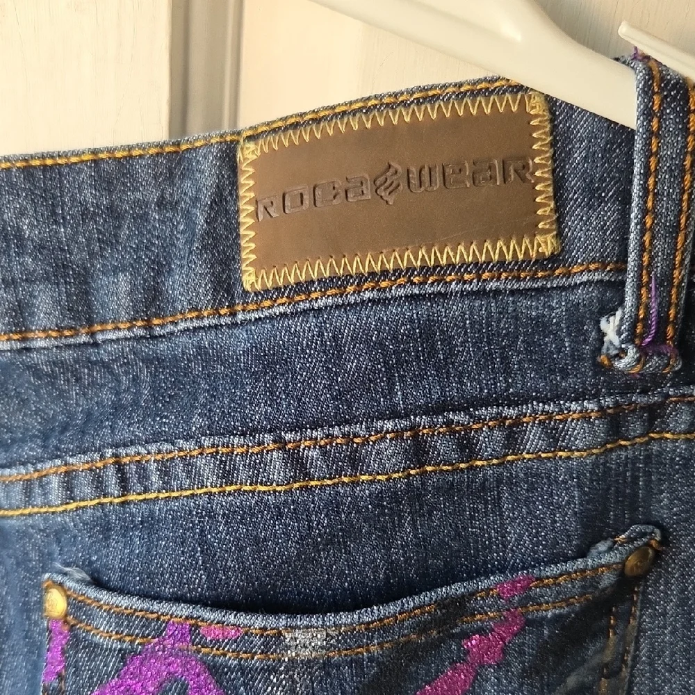 Hannah Skinnyleg Rocawear Dark Blue Skinny Jeans Size 15 Y2k - Picture 11 of 16